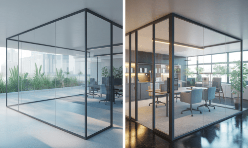 découvrez les différences entre cloisons vitrées bord à bord et avec couvre-joint, pour choisir la solution la mieux adaptée à vos besoins d’aménagement intérieur, en alliant esthétique et fonctionnalité.